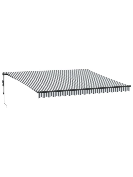 Automatická zatahovací markýza s LED antracit a bílá 450x300 cm