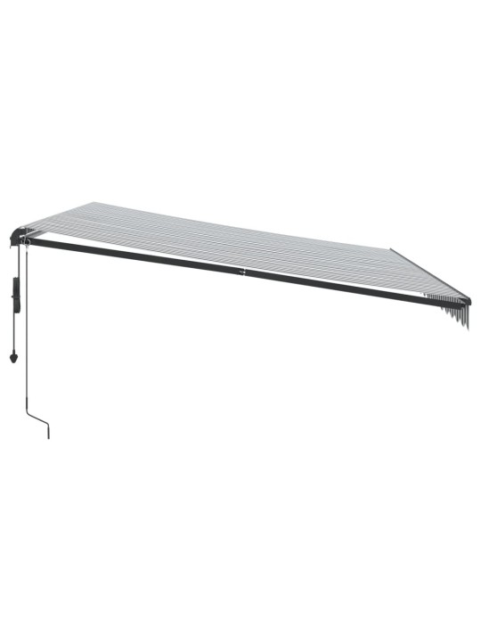 Automatická zatahovací markýza s LED antracit a bílá 450x300 cm