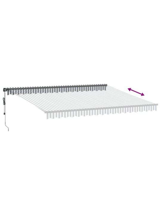 Automatická zatahovací markýza s LED antracit a bílá 450x300 cm