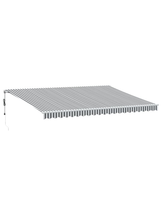Automatická zatahovací markýza antracitová a bílá 500 x 300 cm