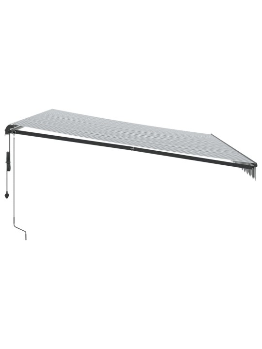 Automatická zatahovací markýza antracitová a bílá 500 x 300 cm