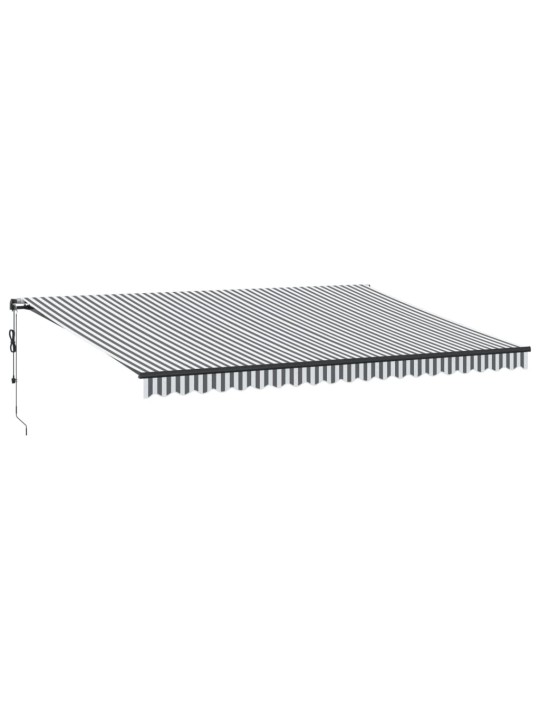 Automatická zatahovací markýza s LED antracit a bílá 500x300 cm