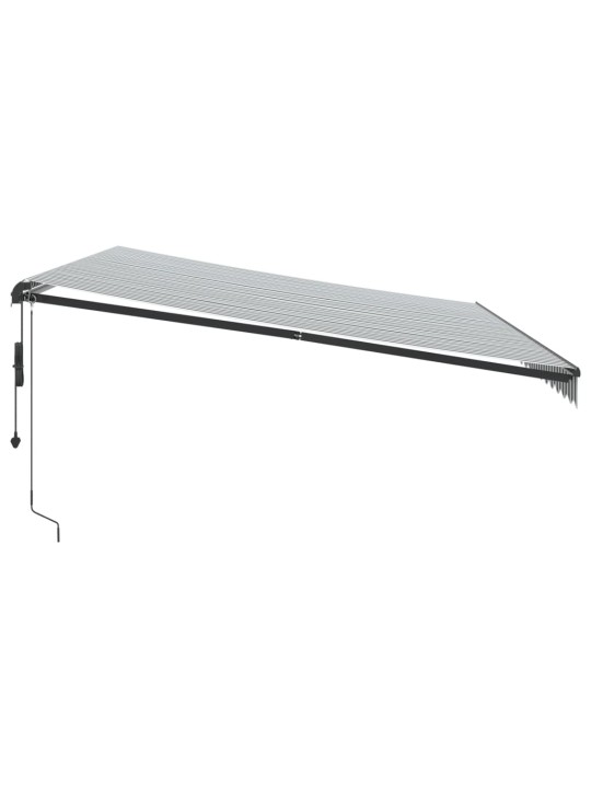Automatická zatahovací markýza s LED antracit a bílá 500x300 cm