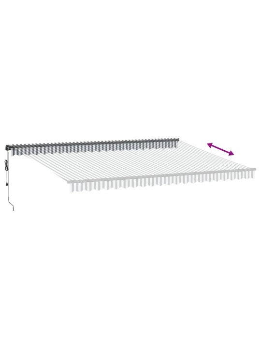 Automatická zatahovací markýza s LED antracit a bílá 500x300 cm