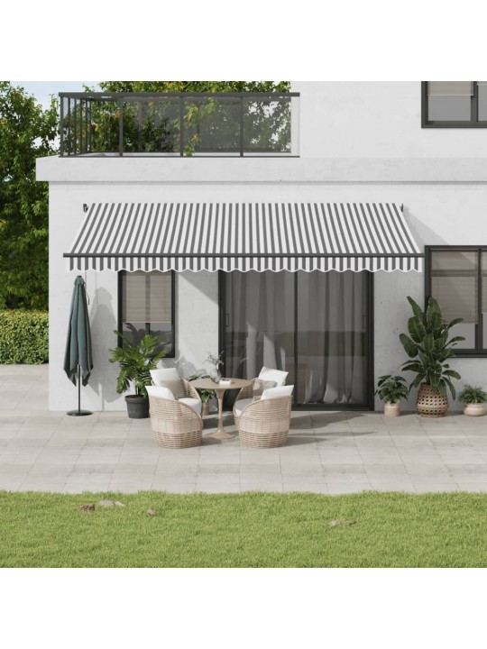 Automatická zatahovací markýza s LED antracit a bílá 500x300 cm