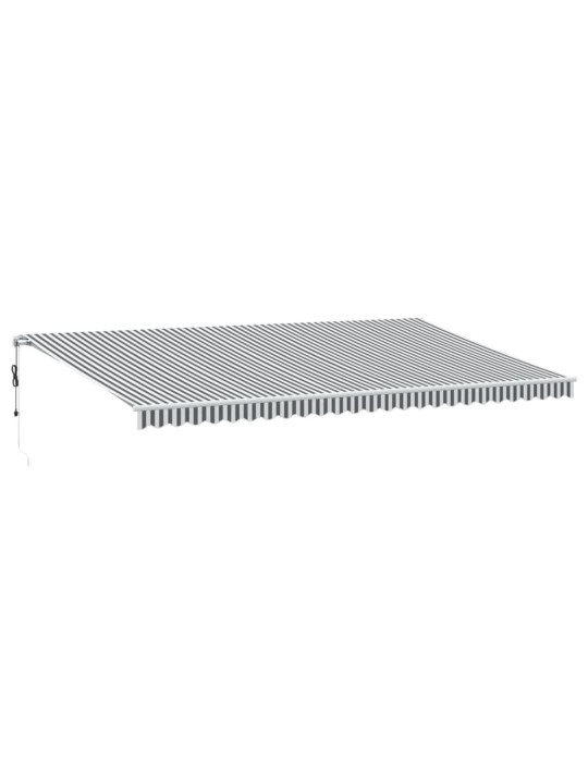 Automatická zatahovací markýza antracitová a bílá 600 x 300 cm