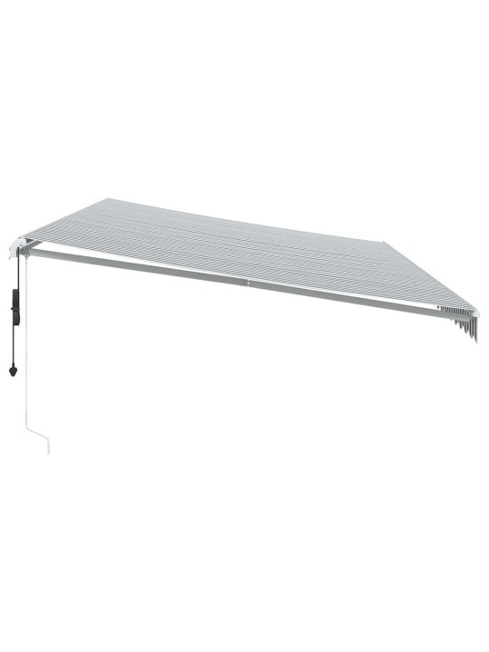 Automatická zatahovací markýza antracitová a bílá 600 x 300 cm