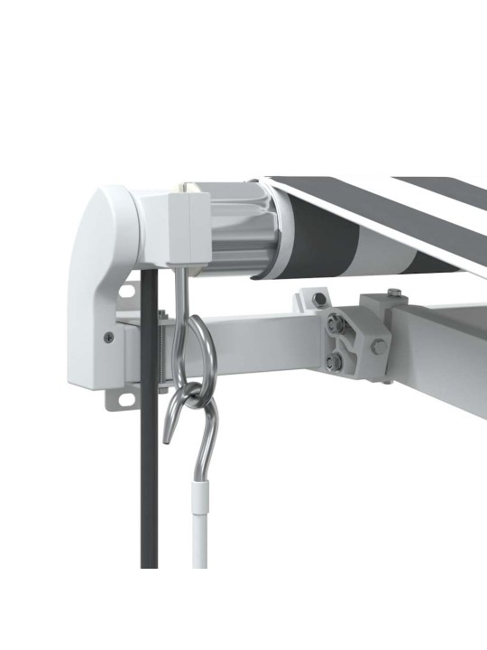 Automatická zatahovací markýza antracitová a bílá 600 x 300 cm
