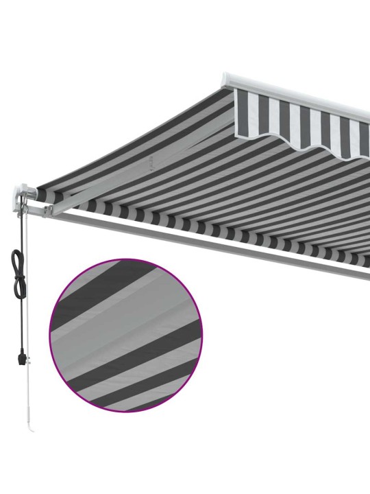 Automatická zatahovací markýza antracitová a bílá 600 x 300 cm