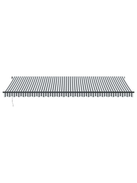 Ručně zatahovací markýza antracitová a bílá 600 x 300 cm