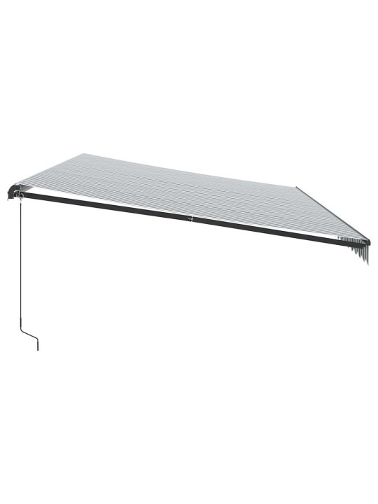 Ručně zatahovací markýza antracitová a bílá 600 x 300 cm
