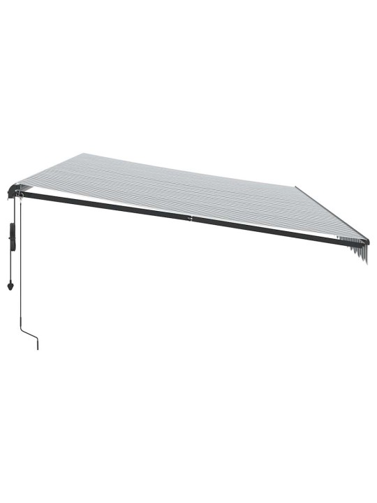 Automatická zatahovací markýza s LED antracit a bílá 600x300 cm