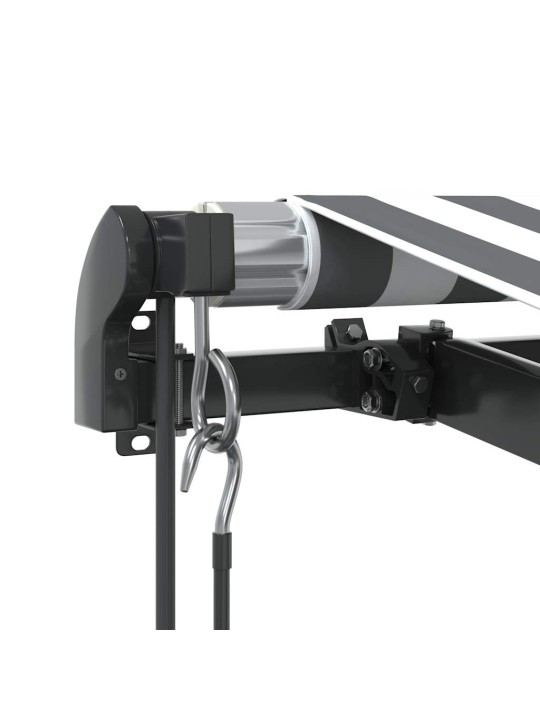 Automatická zatahovací markýza s LED antracit a bílá 600x300 cm