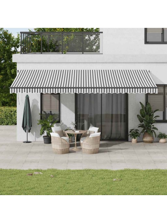 Automatická zatahovací markýza s LED antracit a bílá 600x300 cm