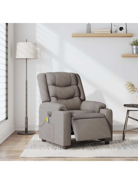 Elektrické masážní polohovací křeslo taupe textil