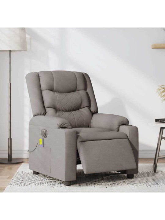 Elektrické masážní polohovací křeslo taupe textil