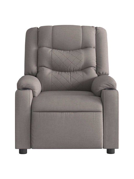 Elektrické masážní polohovací křeslo taupe textil