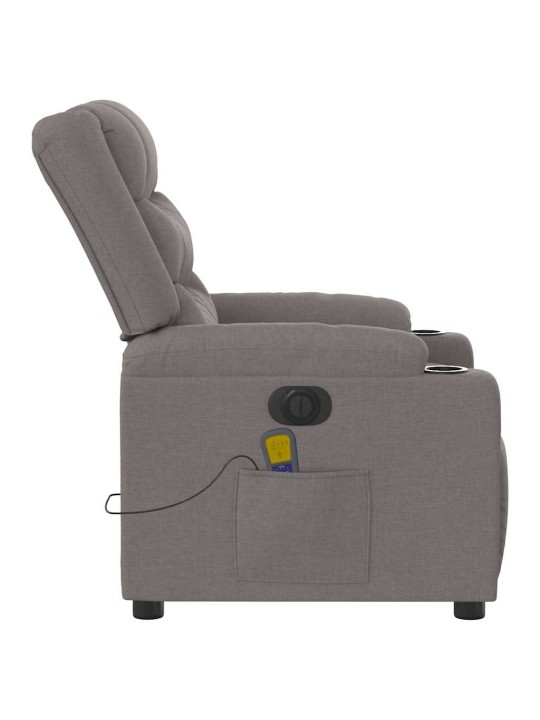 Elektrické masážní polohovací křeslo taupe textil