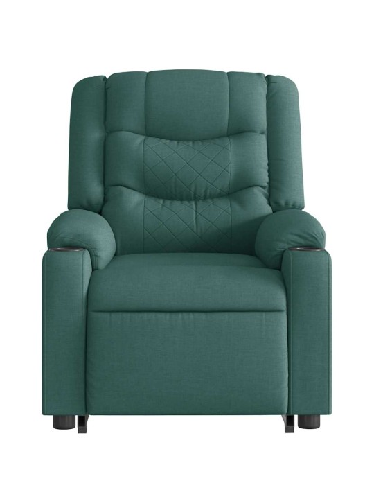 Zvedací polohovací křeslo tmavě zelené textil