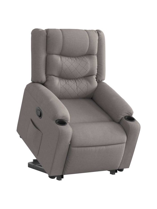 Zvedací polohovací křeslo taupe textil