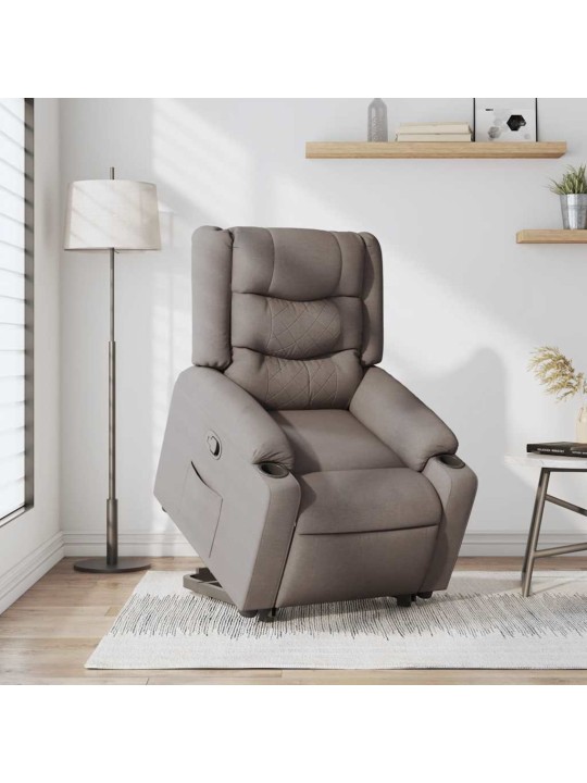 Zvedací polohovací křeslo taupe textil