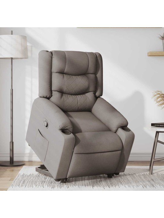Zvedací polohovací křeslo taupe textil