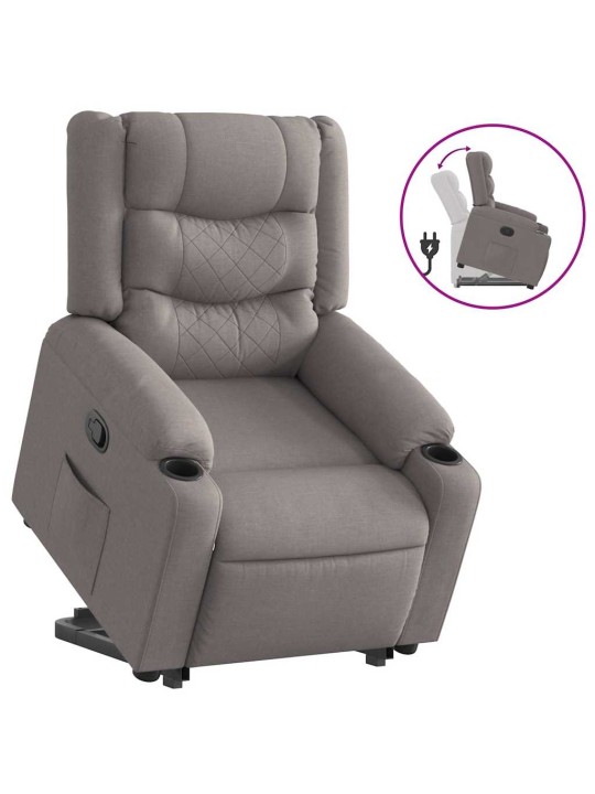 Zvedací polohovací křeslo taupe textil