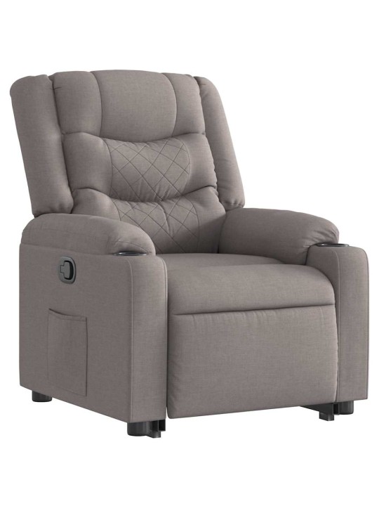 Zvedací polohovací křeslo taupe textil