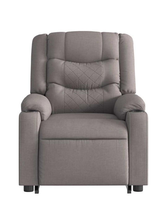 Zvedací masážní polohovací křeslo taupe textil