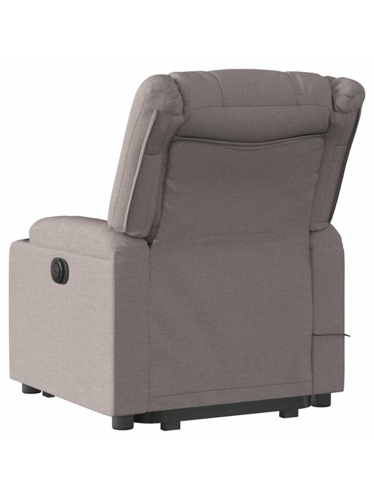 Zvedací masážní polohovací křeslo taupe textil
