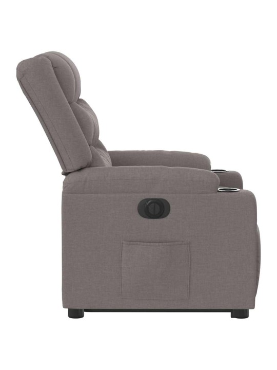Elektrické zvedací polohovací křeslo taupe textil