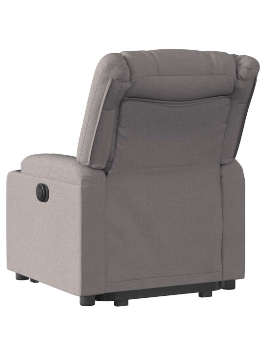 Elektrické zvedací polohovací křeslo taupe textil