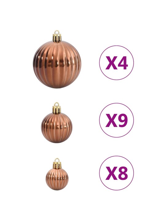 Vánoční ozdoby 98 ks hnědé ø3/4/6 cm