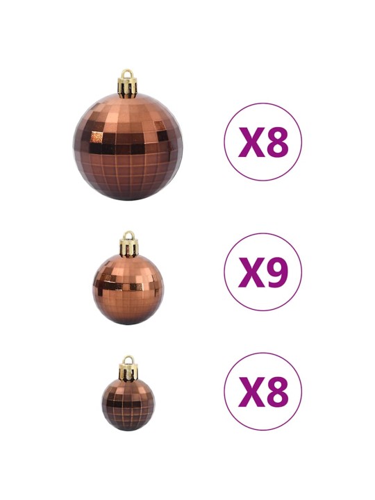 Vánoční ozdoby 98 ks hnědé ø3/4/6 cm