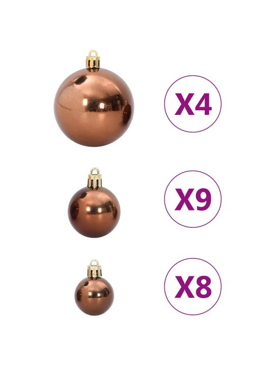 Vánoční ozdoby 98 ks hnědé ø3/4/6 cm