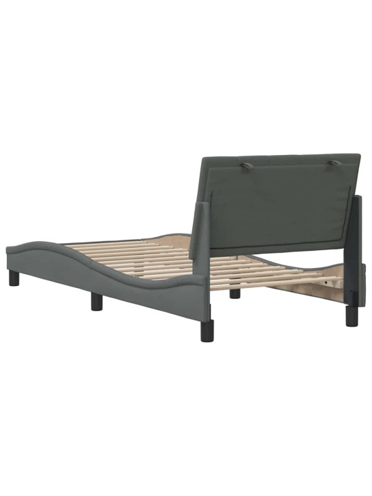Rám postele bez matrace tmavě šedá 90 x 190 cm textil