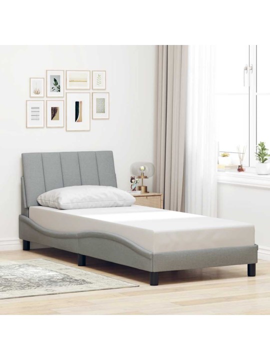Rám postele bez matrace světle šedý 90 x 200 cm textil