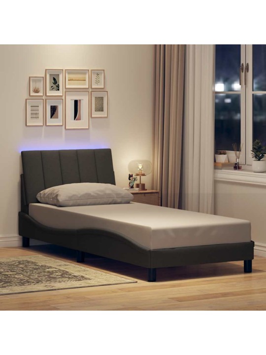Rám postele bez matrace tmavě šedý 90 x 200 cm textil