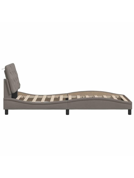 Rám postele bez matrací taupe 80x200 cm textil