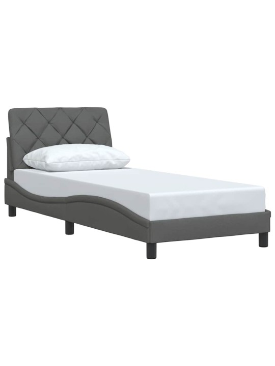 Rám postele bez matrace tmavě šedý 90 x 200 cm textil