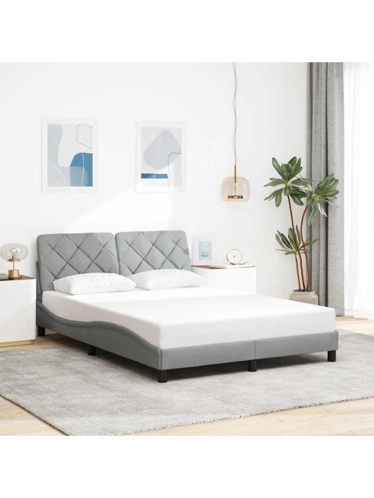 Rám postele bez matrace světle šedá 120 x 200 cm textil