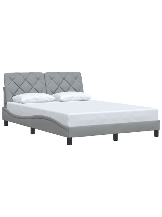 Rám postele bez matrace světle šedý 140 x 190 cm textil
