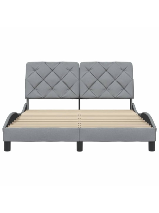 Rám postele bez matrace světle šedý 140 x 190 cm textil