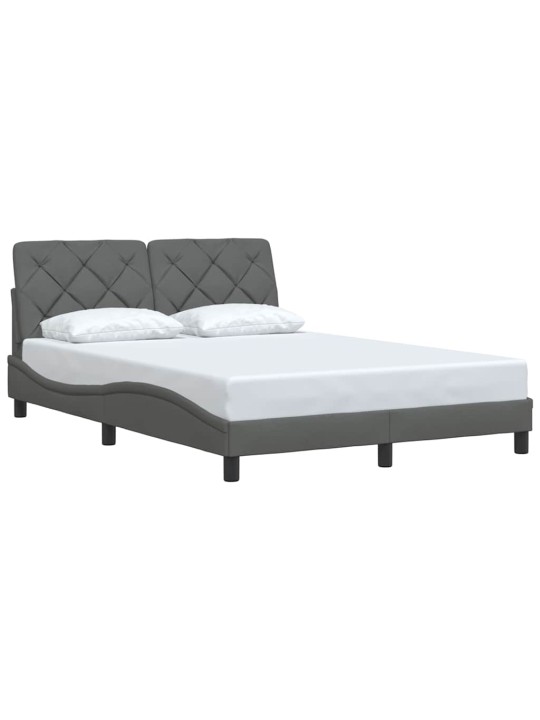 Rám postele bez matrace tmavě šedý 140 x 190 cm textil
