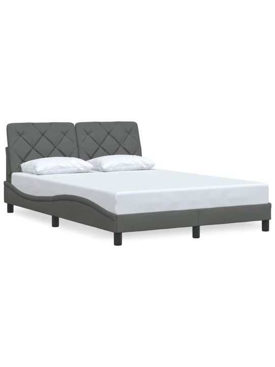 Rám postele bez matrace tmavě šedý 140 x 190 cm textil