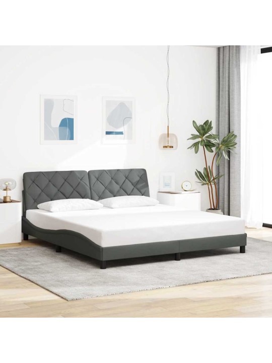 Rám postele bez matrace tmavě šedý 180 x 200 cm textil