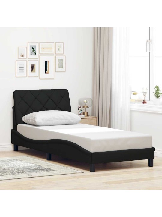 Rám postele s led bez matrace černý 80x200 cm látka
