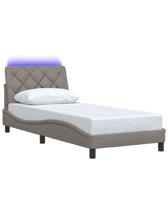 Rám postele s led bez matrace taupe 80x200 cm látka