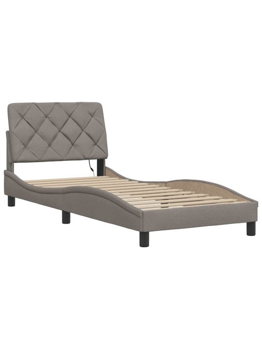 Rám postele s led bez matrace taupe 80x200 cm látka