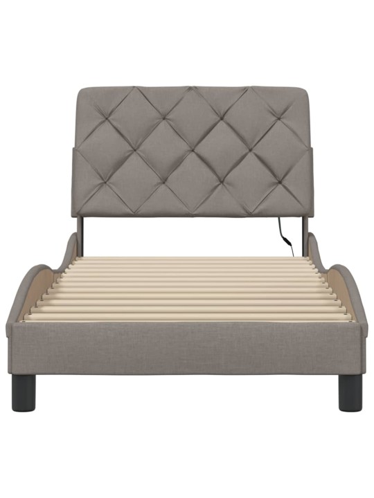 Rám postele s led bez matrace taupe 80x200 cm látka